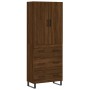 Aparador alto madera contrachapada marrón roble 69,5x34x180 cm de vidaXL, Aparadores - Ref: Foro24-3195874, Precio: 190,41 €,...