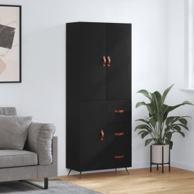 Tall black plywood sideboard 69.5x34x180 cm by vidaXL, Sideboards - Ref: Foro24-3195876, Price: 160,41 €, Discount: %