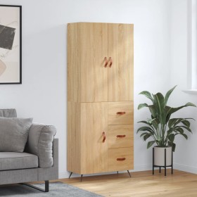 Aparador alto madera contrachapada color roble 69,5x34x180 cm de vidaXL, Aparadores - Ref: Foro24-3195878, Precio: 158,99 €, ...