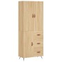 Aparador alto madera contrachapada color roble 69,5x34x180 cm de vidaXL, Aparadores - Ref: Foro24-3195878, Precio: 158,22 €, ...