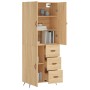 Aparador alto madera contrachapada color roble 69,5x34x180 cm de vidaXL, Aparadores - Ref: Foro24-3195878, Precio: 158,22 €, ...