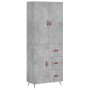 Aparador alto madera contrachapada gris hormigón 69,5x34x180 cm de vidaXL, Aparadores - Ref: Foro24-3195879, Precio: 161,95 €...