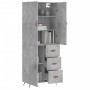 Aparador alto madera contrachapada gris hormigón 69,5x34x180 cm de vidaXL, Aparadores - Ref: Foro24-3195879, Precio: 161,95 €...