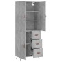 Tall plywood gray concrete sideboard 69.5x34x180 cm by vidaXL, Sideboards - Ref: Foro24-3195879, Price: 161,95 €, Discount: %