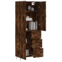 Aparador alto madera contrachapada roble ahumado 69,5x34x180 cm de vidaXL, Aparadores - Ref: Foro24-3195880, Precio: 150,99 €...