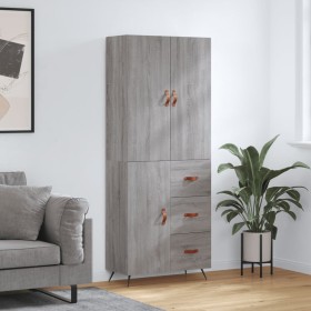 Aparador alto madera contrachapada gris sonoma 69,5x34x180 cm de vidaXL, Aparadores - Ref: Foro24-3195881, Precio: 155,99 €, ...