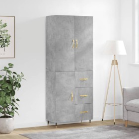 Concrete gray plywood tall sideboard 69.5x34x180 cm by vidaXL, Sideboards - Ref: Foro24-3195887, Price: 153,99 €, Discount: %