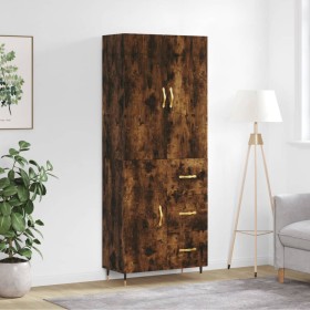 Aparador alto madera contrachapada roble ahumado 69,5x34x180 cm de vidaXL, Aparadores - Ref: Foro24-3195888, Precio: 162,99 €...