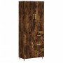 Aparador alto madera contrachapada roble ahumado 69,5x34x180 cm de vidaXL, Aparadores - Ref: Foro24-3195888, Precio: 162,99 €...