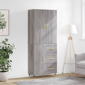 High sideboard sonoma gray plywood 69.5x34x180 cm by vidaXL, Sideboards - Ref: Foro24-3195889, Price: 162,19 €, Discount: %