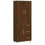 Aparador alto madera contrachapada marrón roble 69,5x34x180 cm de vidaXL, Aparadores - Ref: Foro24-3195890, Precio: 159,99 €,...