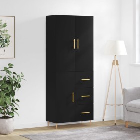 Tall black plywood sideboard 69.5x34x180 cm by vidaXL, Sideboards - Ref: Foro24-3195892, Price: 168,99 €, Discount: %