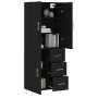 Aparador alto madera contrachapada negro 69,5x34x180 cm de vidaXL, Aparadores - Ref: Foro24-3195892, Precio: 168,99 €, Descue...