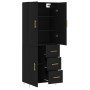 Aparador alto madera contrachapada negro 69,5x34x180 cm de vidaXL, Aparadores - Ref: Foro24-3195892, Precio: 168,99 €, Descue...