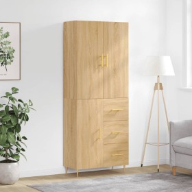 Aparador alto madera contrachapada color roble 69,5x34x180 cm de vidaXL, Aparadores - Ref: Foro24-3195894, Precio: 149,99 €, ...