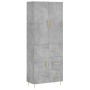 Aparador alto madera contrachapada gris hormigón 69,5x34x180 cm de vidaXL, Aparadores - Ref: Foro24-3195895, Precio: 165,15 €...