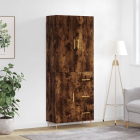 Aparador alto madera contrachapada roble ahumado 69,5x34x180 cm de vidaXL, Aparadores - Ref: Foro24-3195896, Precio: 150,99 €...