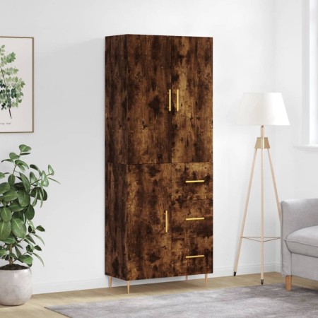 Tall smoked oak plywood sideboard 69.5x34x180 cm by vidaXL, Sideboards - Ref: Foro24-3195896, Price: 150,99 €, Discount: %