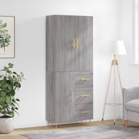 Aparador alto madera contrachapada gris sonoma 69,5x34x180 cm de vidaXL, Aparadores - Ref: Foro24-3195897, Precio: 164,99 €, ...