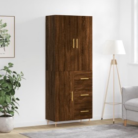 Aparador alto madera contrachapada marrón roble 69,5x34x180 cm de vidaXL, Aparadores - Ref: Foro24-3195898, Precio: 164,94 €,...