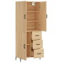 High oak-colored plywood sideboard 69.5x34x180 cm by vidaXL, Sideboards - Ref: Foro24-3195902, Price: 157,36 €, Discount: %