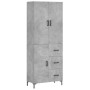 Aparador alto madera contrachapada gris hormigón 69,5x34x180 cm de vidaXL, Aparadores - Ref: Foro24-3195903, Precio: 159,99 €...