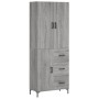 High sideboard sonoma gray plywood 69.5x34x180 cm by vidaXL, Sideboards - Ref: Foro24-3195905, Price: 166,62 €, Discount: %