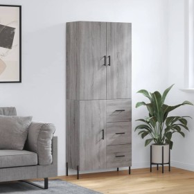 High sideboard sonoma gray plywood 69.5x34x180 cm by vidaXL, Sideboards - Ref: Foro24-3195913, Price: 170,60 €, Discount: %