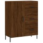 Aparador alto madera contrachapada marrón roble 69,5x34x180 cm de vidaXL, Aparadores - Ref: Foro24-3195914, Precio: 171,46 €,...