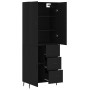 Tall black plywood sideboard 69.5x34x180 cm by vidaXL, Sideboards - Ref: Foro24-3195916, Price: 189,92 €, Discount: %