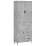 Aparador alto madera contrachapada gris hormigón 69,5x34x180 cm de vidaXL, Aparadores - Ref: Foro24-3195919, Precio: 163,08 €...