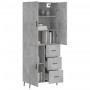 Aparador alto madera contrachapada gris hormigón 69,5x34x180 cm de vidaXL, Aparadores - Ref: Foro24-3195919, Precio: 163,08 €...