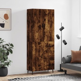 Aparador alto madera contrachapada roble ahumado 69,5x34x180 cm de vidaXL, Aparadores - Ref: Foro24-3195920, Precio: 165,03 €...