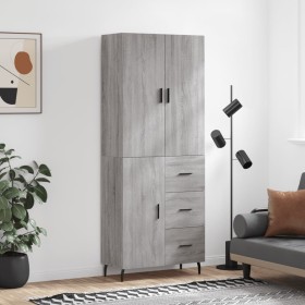 Aparador alto madera contrachapada gris sonoma 69,5x34x180 cm de vidaXL, Aparadores - Ref: Foro24-3195921, Precio: 166,99 €, ...