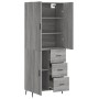 Tall gray Sonoma plywood sideboard 69.5x34x180 cm by vidaXL, Sideboards - Ref: Foro24-3195921, Price: 166,42 €, Discount: %