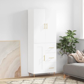 Tall white plywood sideboard 69.5x34x180 cm by vidaXL, Sideboards - Ref: Foro24-3196003, Price: 162,99 €, Discount: %