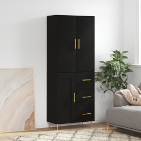 Aparador alto madera contrachapada negro 69,5x34x180 cm de vidaXL, Aparadores - Ref: Foro24-3196004, Precio: 168,95 €, Descue...