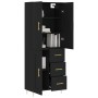 Aparador alto madera contrachapada negro 69,5x34x180 cm de vidaXL, Aparadores - Ref: Foro24-3196004, Precio: 168,99 €, Descue...