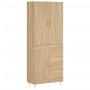 Aparador alto madera contrachapada color roble 69,5x34x180 cm de vidaXL, Aparadores - Ref: Foro24-3196006, Precio: 150,52 €, ...