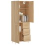 Aparador alto madera contrachapada color roble 69,5x34x180 cm de vidaXL, Aparadores - Ref: Foro24-3196006, Precio: 150,52 €, ...