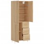 Aparador alto madera contrachapada color roble 69,5x34x180 cm de vidaXL, Aparadores - Ref: Foro24-3196006, Precio: 150,52 €, ...