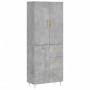 Aparador alto madera contrachapada gris hormigón 69,5x34x180 cm de vidaXL, Aparadores - Ref: Foro24-3196007, Precio: 165,27 €...