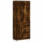 Aparador alto madera contrachapada roble ahumado 69,5x34x180 cm de vidaXL, Aparadores - Ref: Foro24-3196008, Precio: 150,99 €...