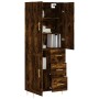 Aparador alto madera contrachapada roble ahumado 69,5x34x180 cm de vidaXL, Aparadores - Ref: Foro24-3196008, Precio: 150,99 €...