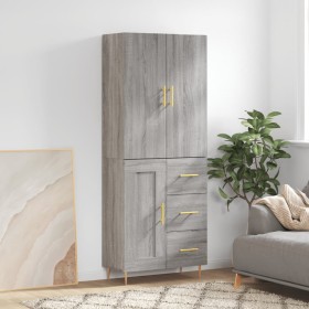 Aparador alto madera contrachapada gris sonoma 69,5x34x180 cm de vidaXL, Aparadores - Ref: Foro24-3196009, Precio: 165,99 €, ...