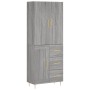 Aparador alto madera contrachapada gris sonoma 69,5x34x180 cm de vidaXL, Aparadores - Ref: Foro24-3196009, Precio: 165,99 €, ...