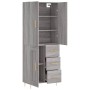 Aparador alto madera contrachapada gris sonoma 69,5x34x180 cm de vidaXL, Aparadores - Ref: Foro24-3196009, Precio: 165,99 €, ...