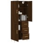 Tall brown oak plywood sideboard 69.5x34x180 cm by vidaXL, Sideboards - Ref: Foro24-3196010, Price: 165,79 €, Discount: %