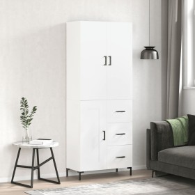 Hohes weißes Sperrholz-Sideboard 69,5 x 34 x 180 cm von vidaXL, Sideboards - Ref: Foro24-3196011, Preis: 169,99 €, Rabatt: %