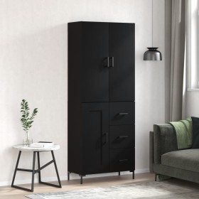 Aparador alto madera contrachapada negro 69,5x34x180 cm de vidaXL, Aparadores - Ref: Foro24-3196012, Precio: 173,99 €, Descue...